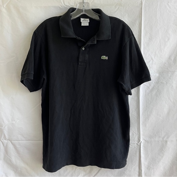 Lacoste Men's L. 12.12 HEATHERED PETIT PIQUÉ COTTON POLO black size XL - Picture 1 of 7